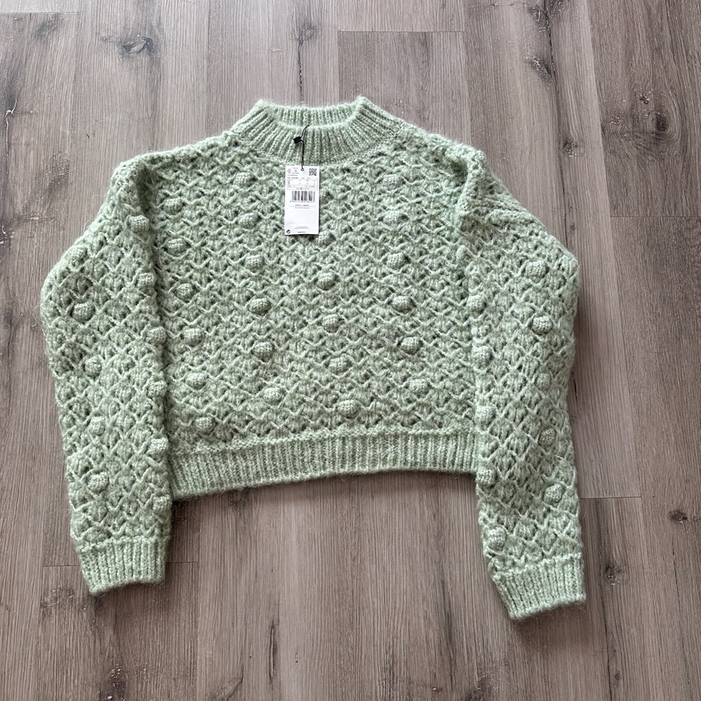 ALPACA-blend pastel green MNG MANGO sweater